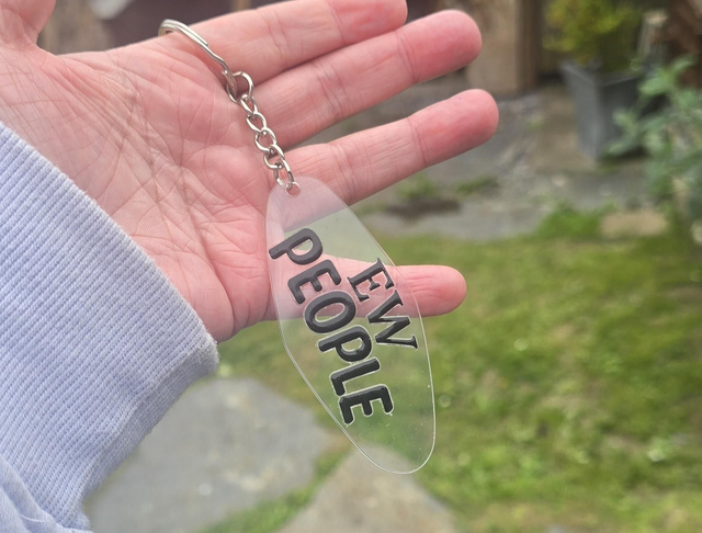 Ew, People. Motel Keyring (Clear Acrylic)