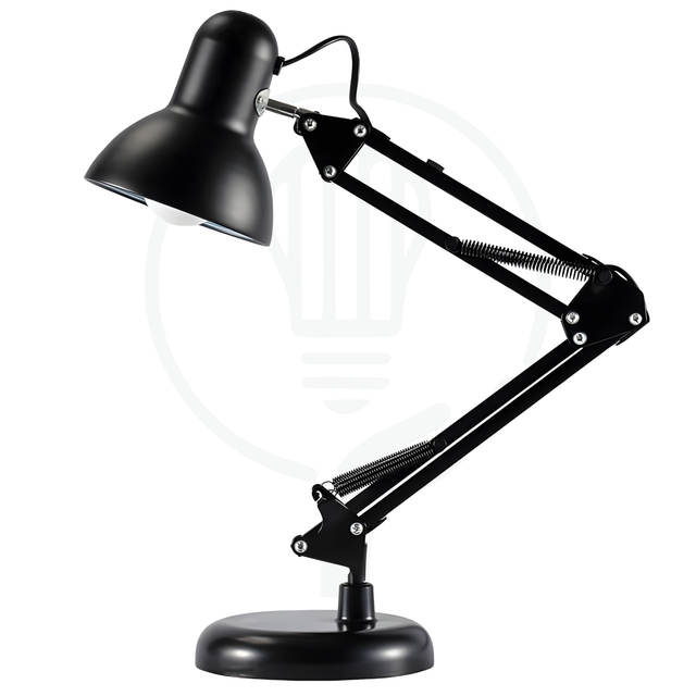 Lámpara retráctil con base estable, en acabado blanco o negro, eficiencia y diseño en tu mesa.