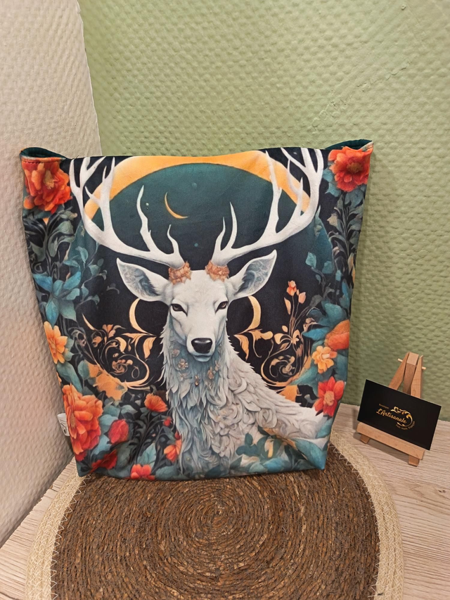 Tote bag cerf blanc