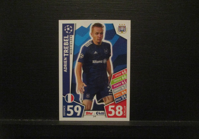 Adrien Trebel - UEFA Champions League Match Attax 2017/18 Original Trading Card #279
