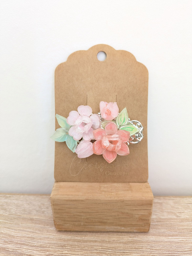 Barrette Bouquet rose