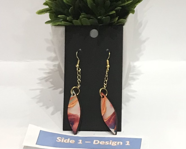 Two in One Mixed Colour Dangling Earrings- 2SD09