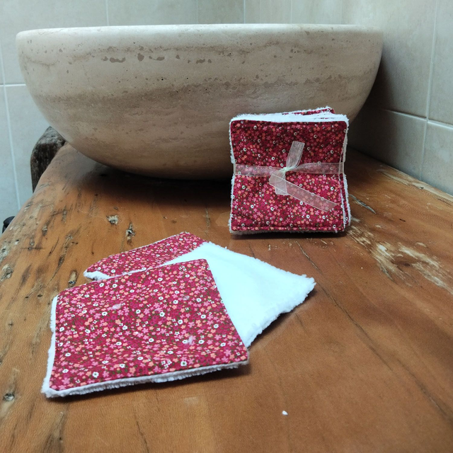 Lingettes lavables Victoria rouge 