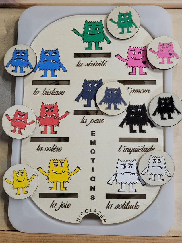 Insert sensoriel bois compatible trofast " les émotions"