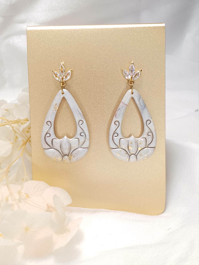  Boucles d'Oreilles "Lotus Céleste"