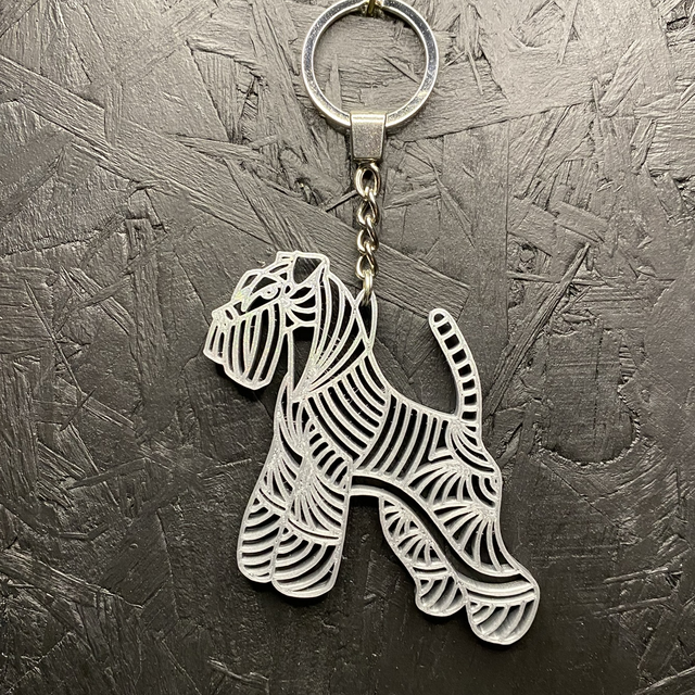 3D - Keychain Schnauzer Silver