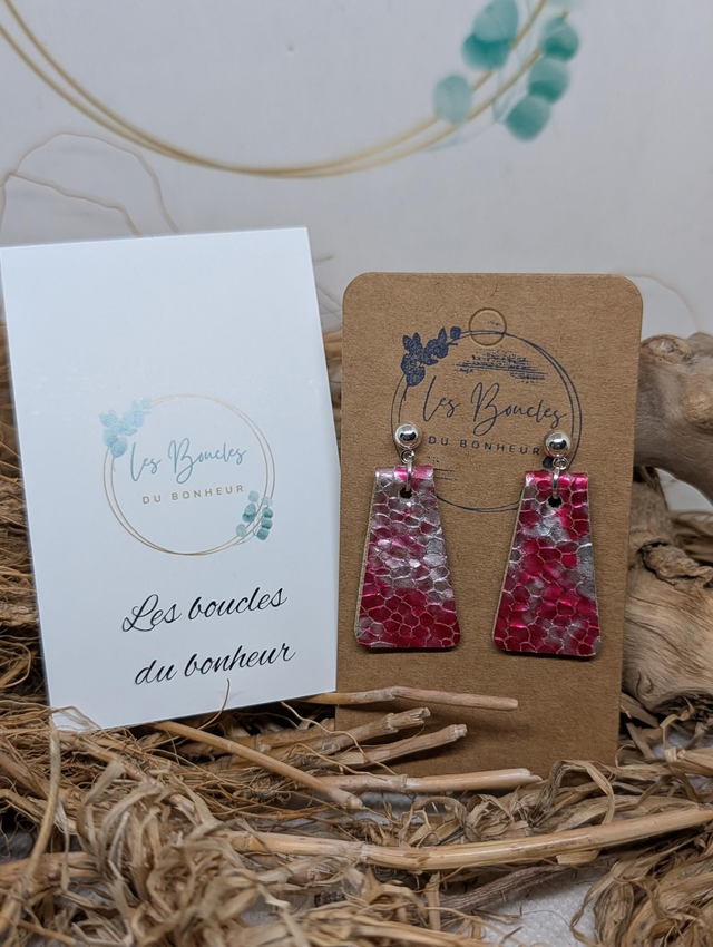 Boucles d'oreilles Simply fushia s011