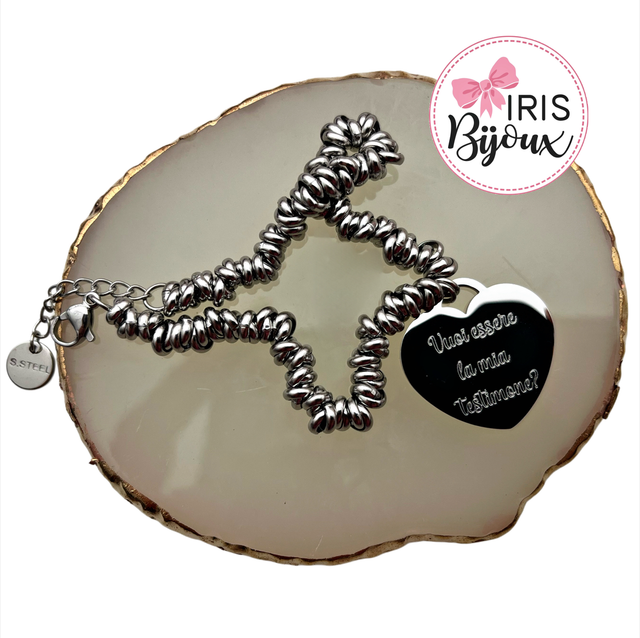 Bracciale con cuore pendente personalizzabile 