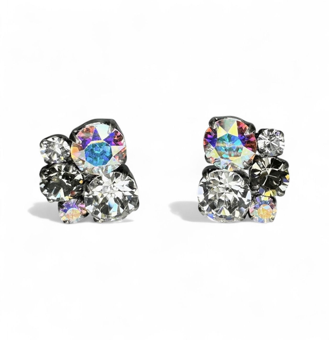 Ohrstecker FIVE Crystalmix, Grau