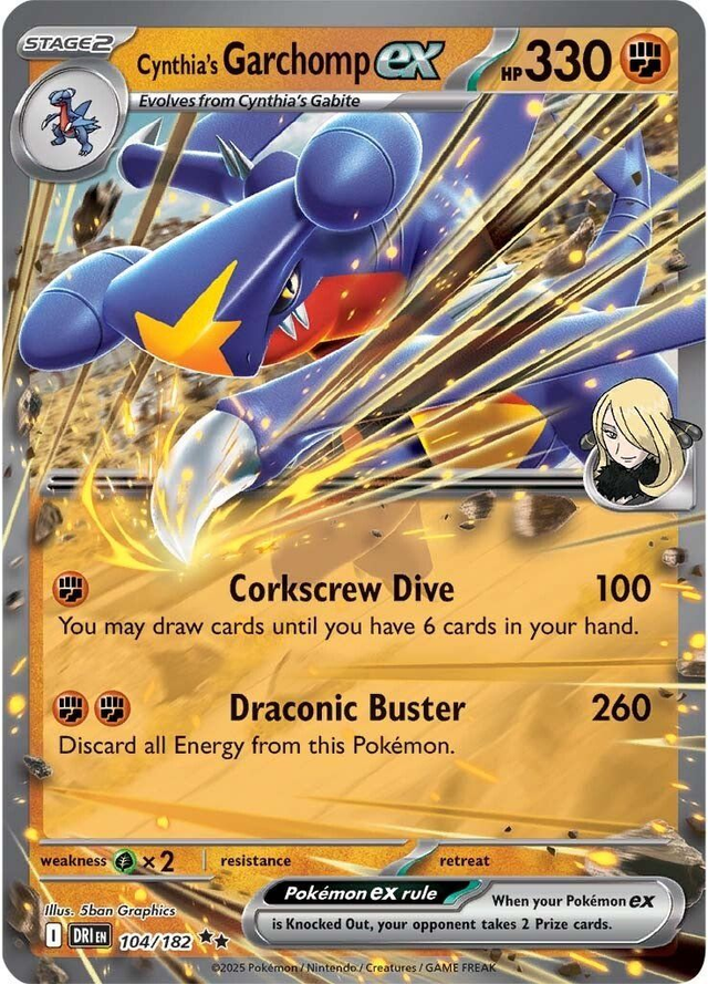 Cynthia&#039;s Garchomp EX - 104/182 (Double Rare)