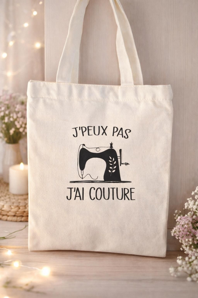 Cabas “J’peux pas, j’ai couture” – sac pour passionnée de couture
