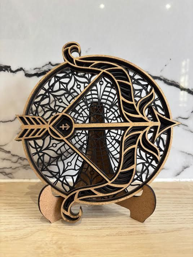 Sagittaire Or sur Noir