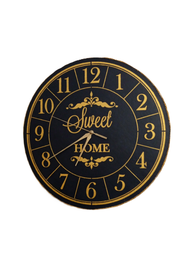 Wanduhr sweet Home schwarz/gold