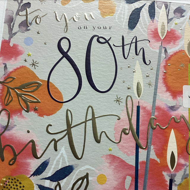 Birthday Age 80th (Large) WF