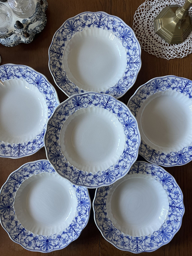 Beaufort - les 6 assiettes creuses Ridgway en terre de fer