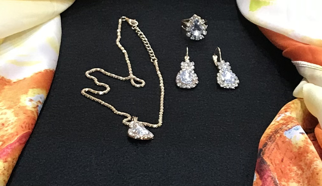 Necklace Earrings Ring Set - NS03