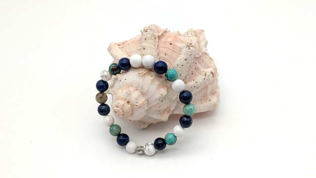 Howlite, Lapis Lazuli et Chrysocolle