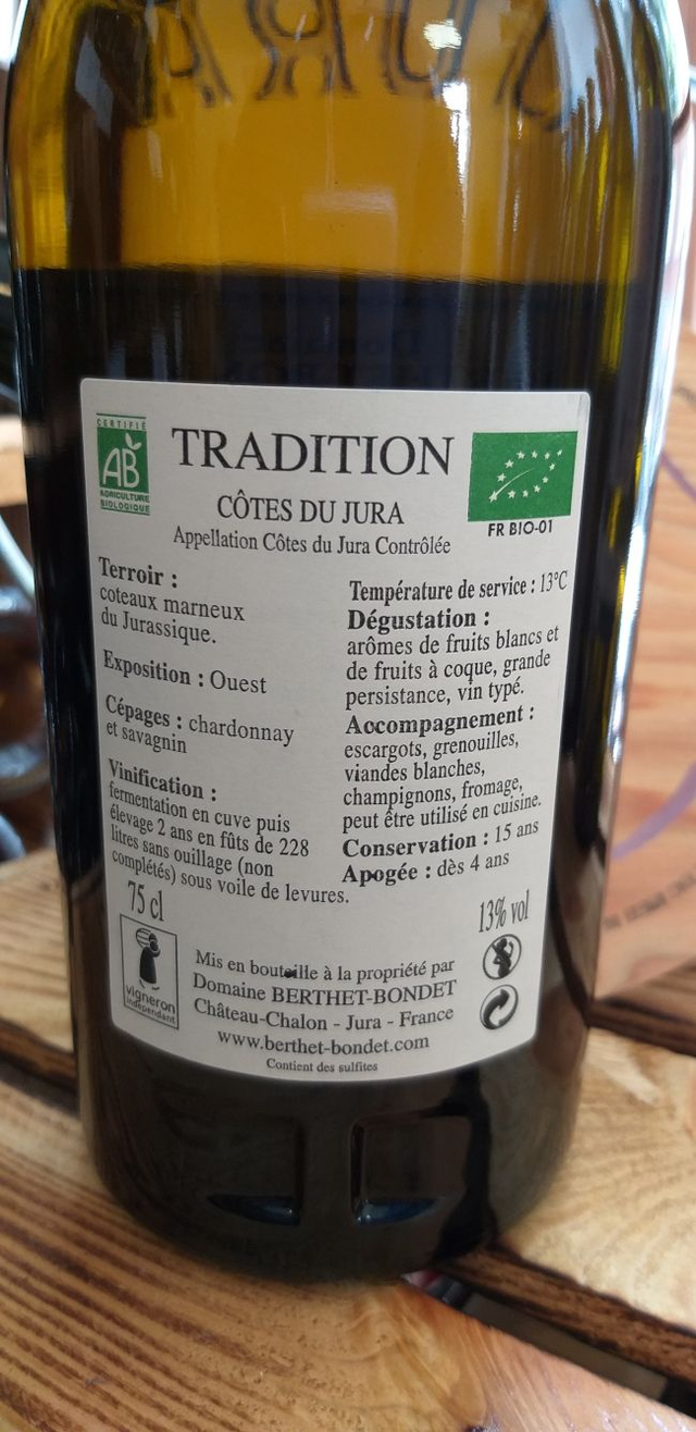 Tradition 2018 - Blanc Sec Tranquille - Domaine Berthet-Bondet (Jean et Hélène Berthet-Bondet)