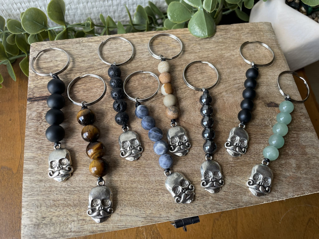 Porte-clefs TETE DE MORT MOUSTACHE