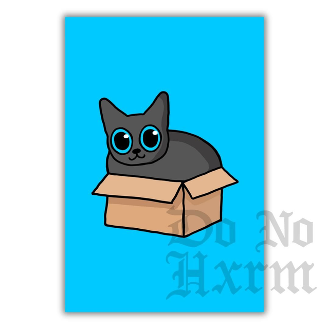 Cat In A Box Art Print (6x4)