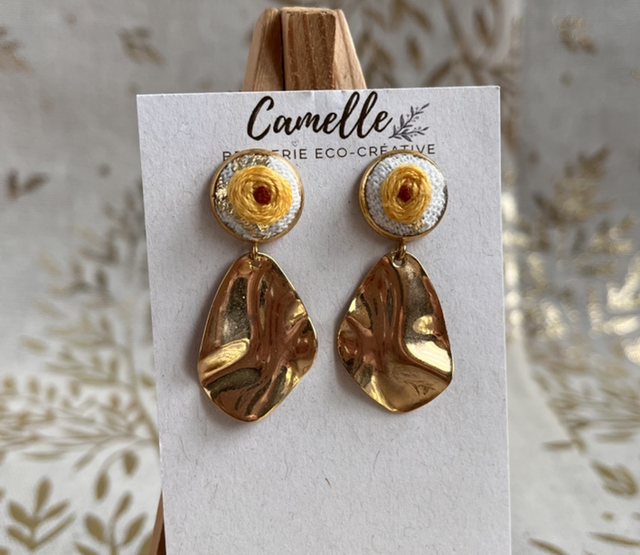 Boucles d’oreilles *Rosalie* orangé