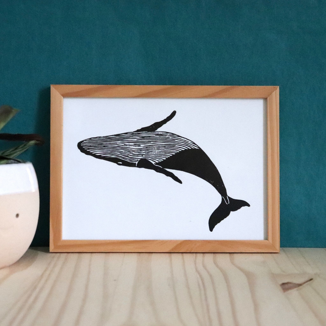 Linogravure A5 Baleine (5 coloris)