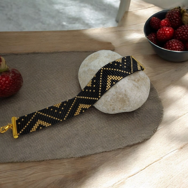 Bracelet noir et or
