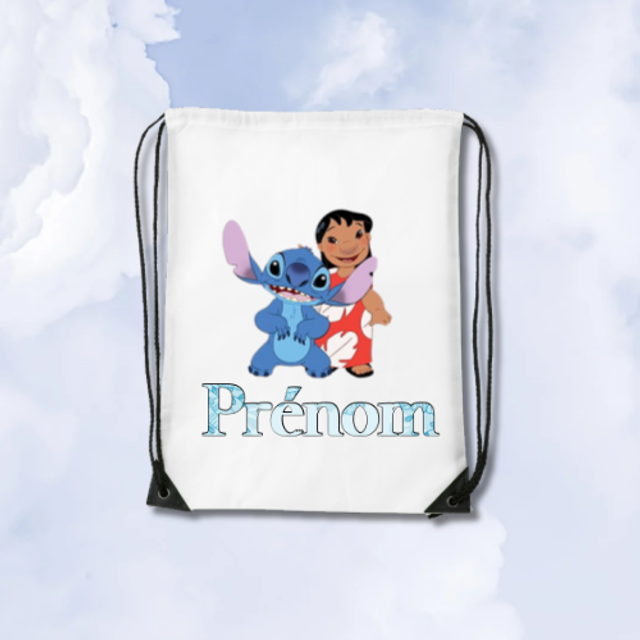 Sac Cordon Lilo et Stitch Prénom