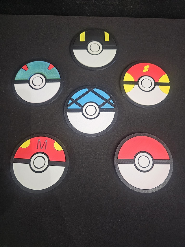 Set de 6 dessous de verre pokeball 