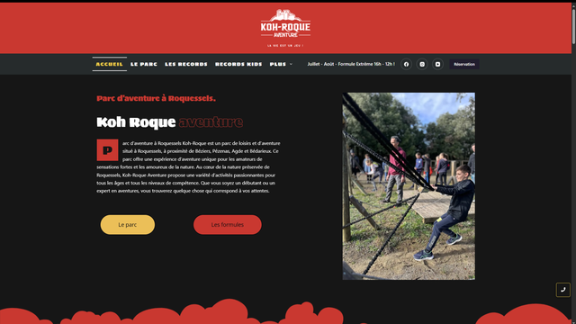 Pack site internet parc de loisirs