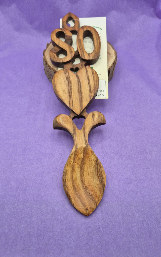 80th Anniversary Welsh Lovespoon  Dark