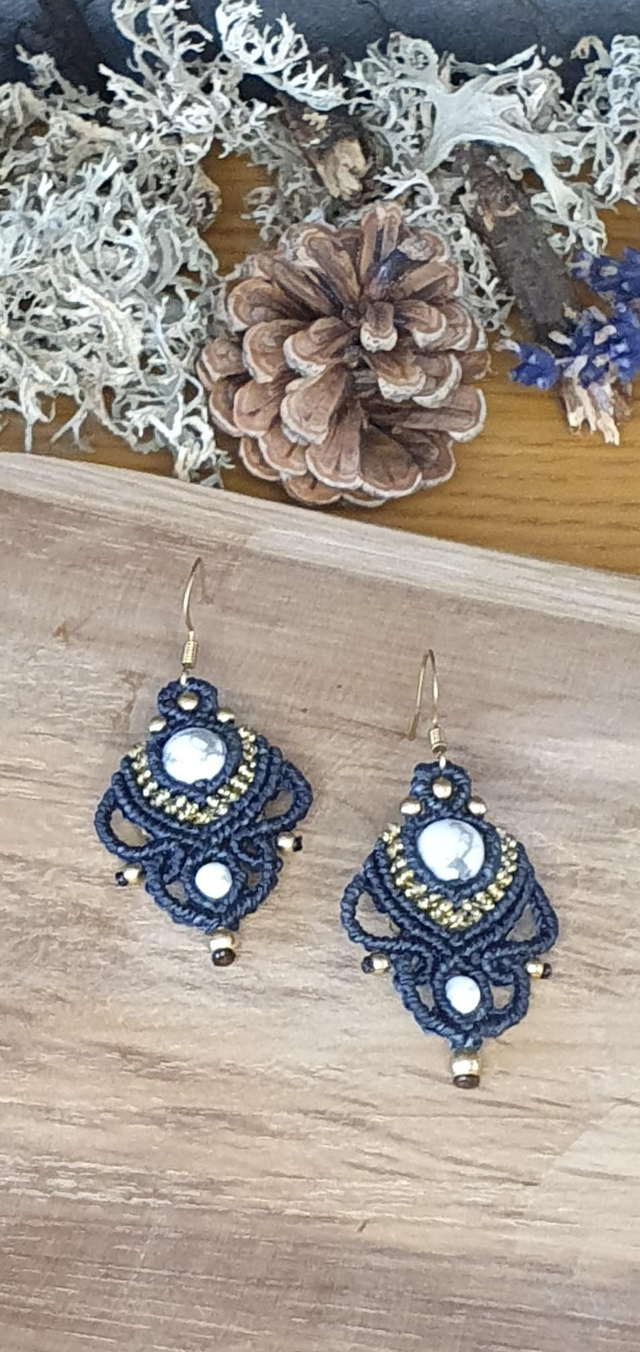 Boucles d'oreilles micromacramé 