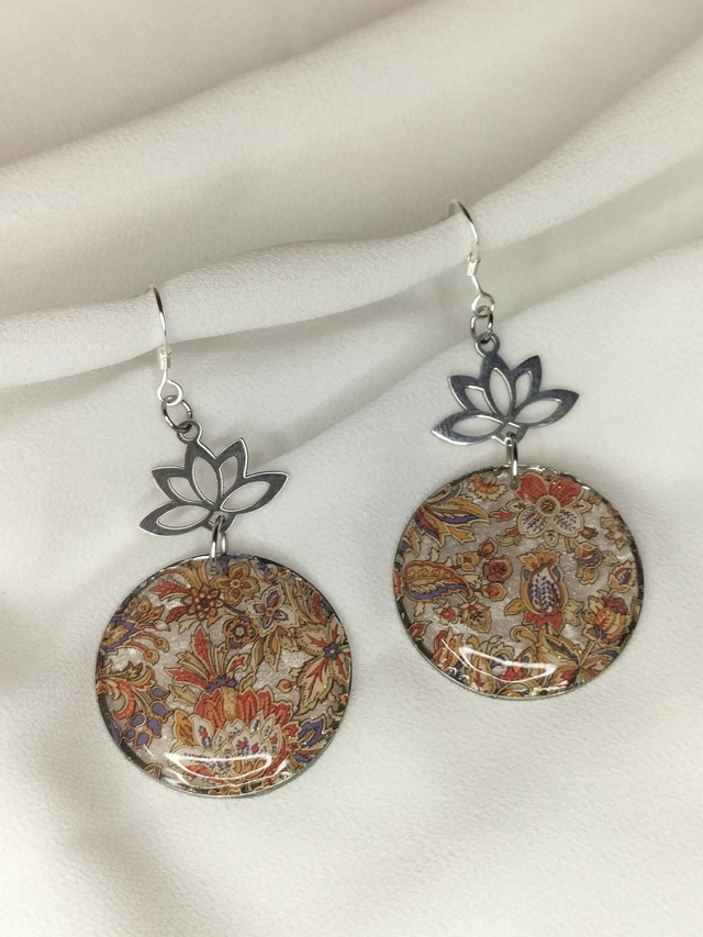 Boucles pendantes rondes "Les romantiques"