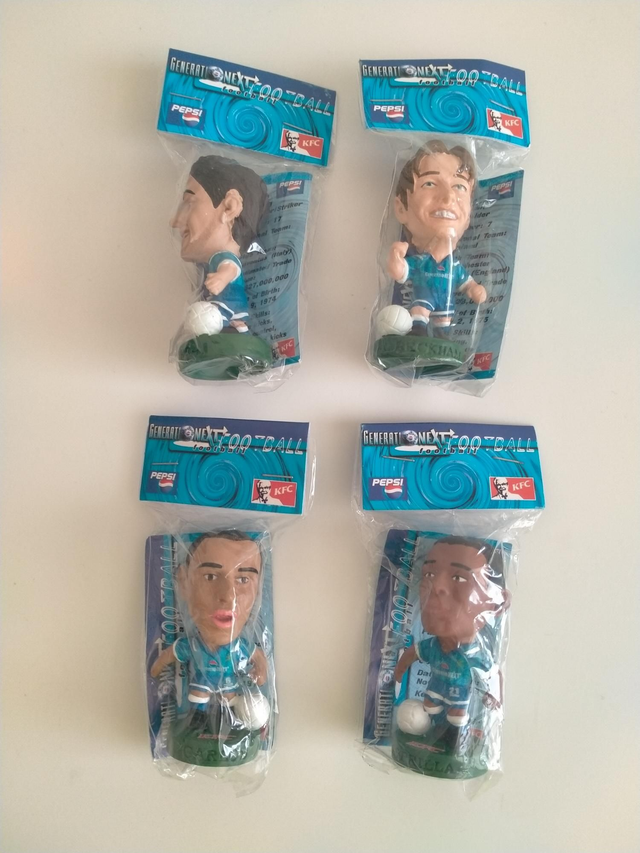 X4 Pepsi KFC Football Figures Beckham Carlos Del Piero Asprilla - New Sealed