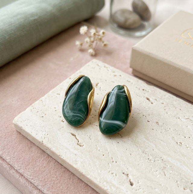 Orecchini Fluid Verde e Oro