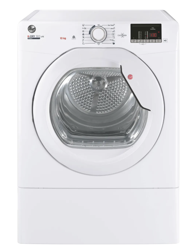 Hoover H-DRY 300 LITE HLEV10DG-80 10Kg Vented Tumble Dryer - White - C Rated