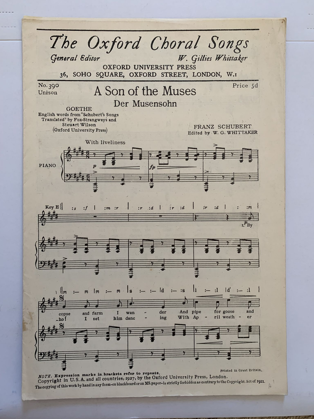  Oxford Choral Songs A Son of the Muses Sheet Music