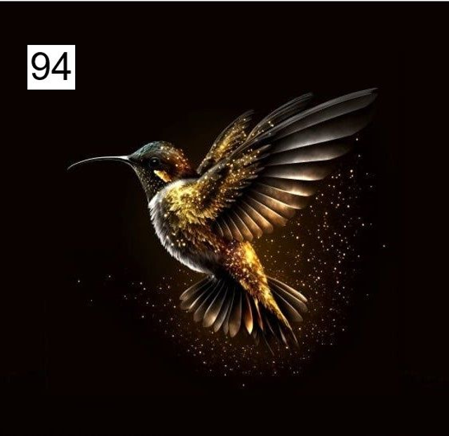 Panneau Oiseau Colibri en polyester 50x50cm 