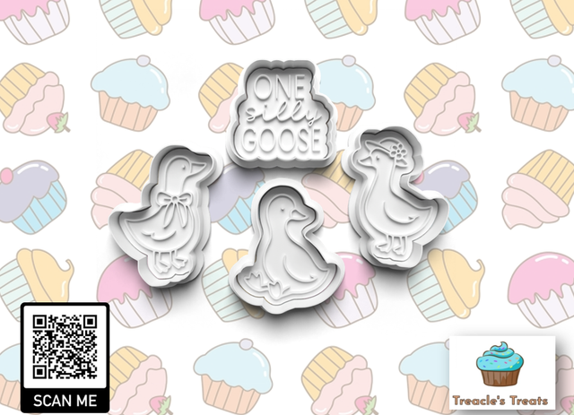 Silly Goose Theme Fondant/cookie stamps with cutters