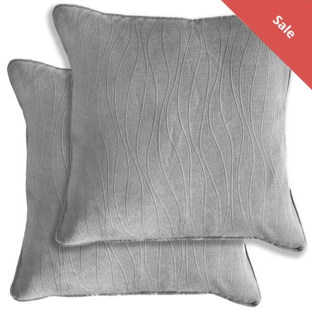 Enhanced Living Pair of Goodwood Silver Cushion Covers - Cases Only