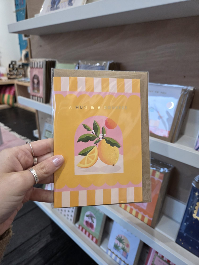 A Hug & A Squeeze Gold Foil Greetings Card - EV-011