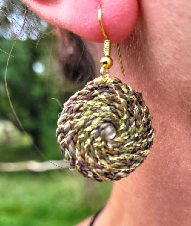boucles d'oreilles en fibre d'ortie