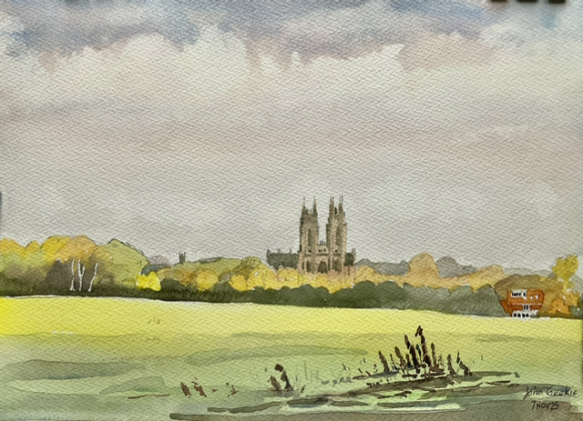 Beverley Minster from the Westwood. Watercolour original 15x11 inch.