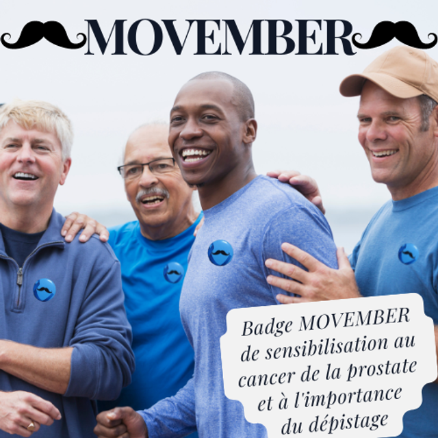 Badge Ruban bleu Moustaches / Movember / Novembre bleu