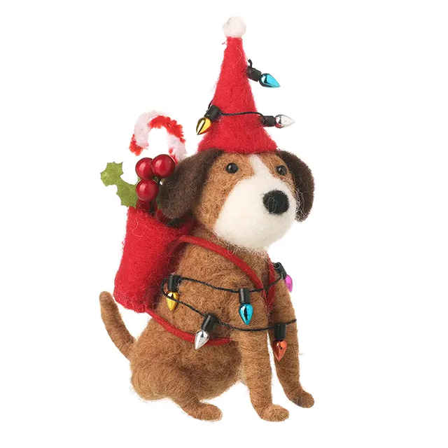 Felt Dog with Lights