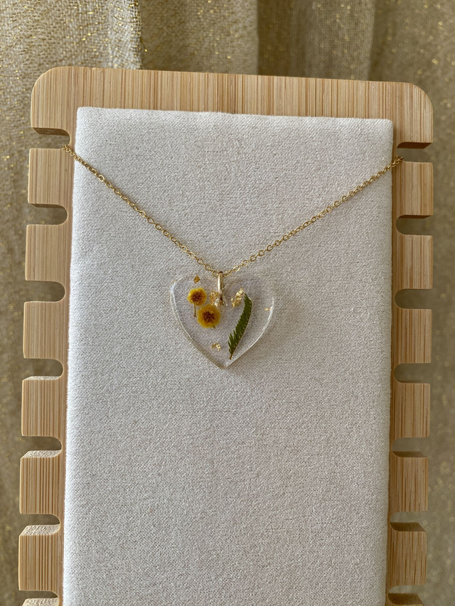 Collier gold filled coeur - mimosa