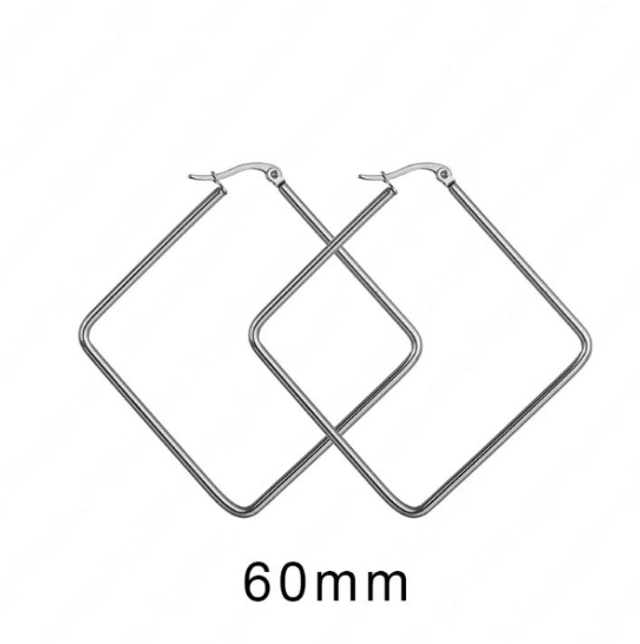 Large Square Hoop Earrings