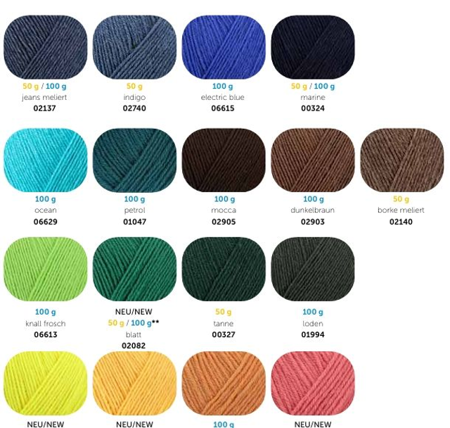 Sockenwolle Regia 4-fach uni