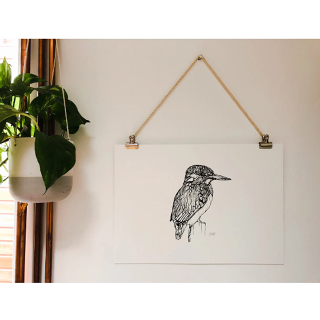 B&W A3 print - kingfisher
