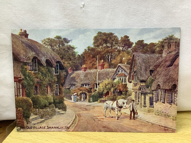 The Old Village, Shanklin, Isle of Wight, J. Salmon from Watercolour by A.R. Quinton. Vintage Postcard Our Ref No. R647 £2.50